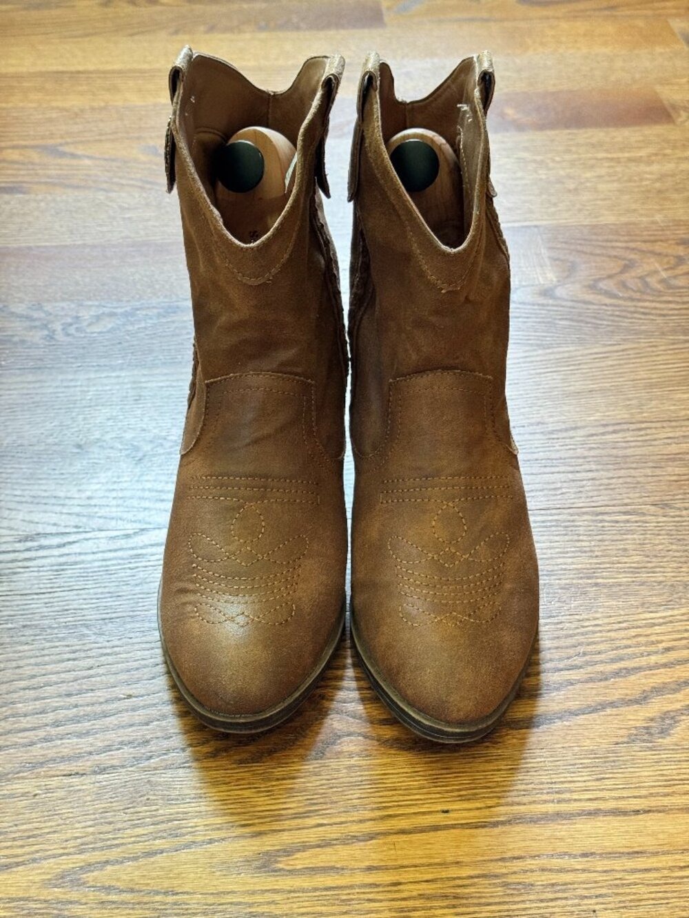 Women's Rampage Saratoga Womens 10M Brown Western Cowgirl Boots Concho Braided